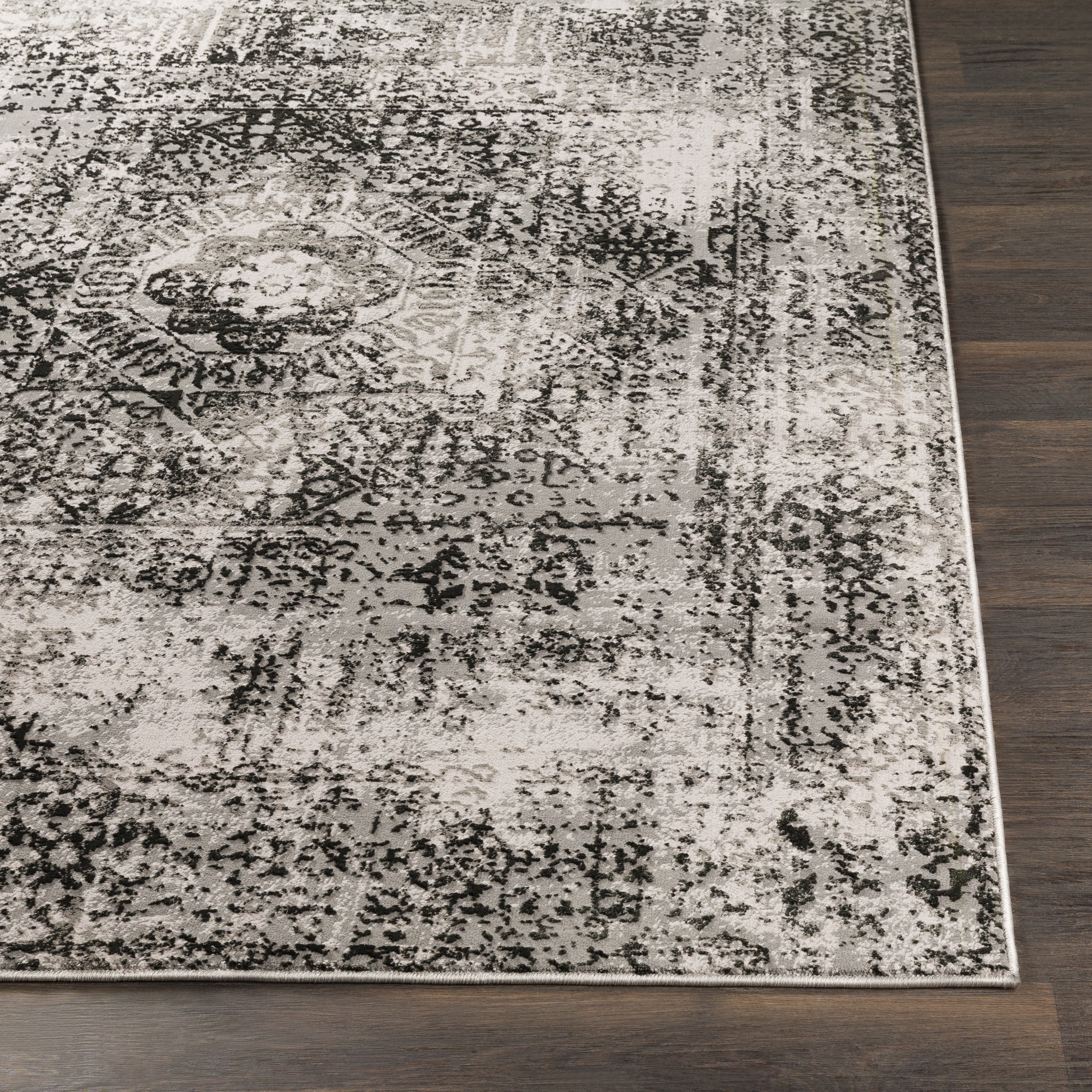 Himalayan Black Indoor 2' x 2'11" Machine Woven Rug - Image 2