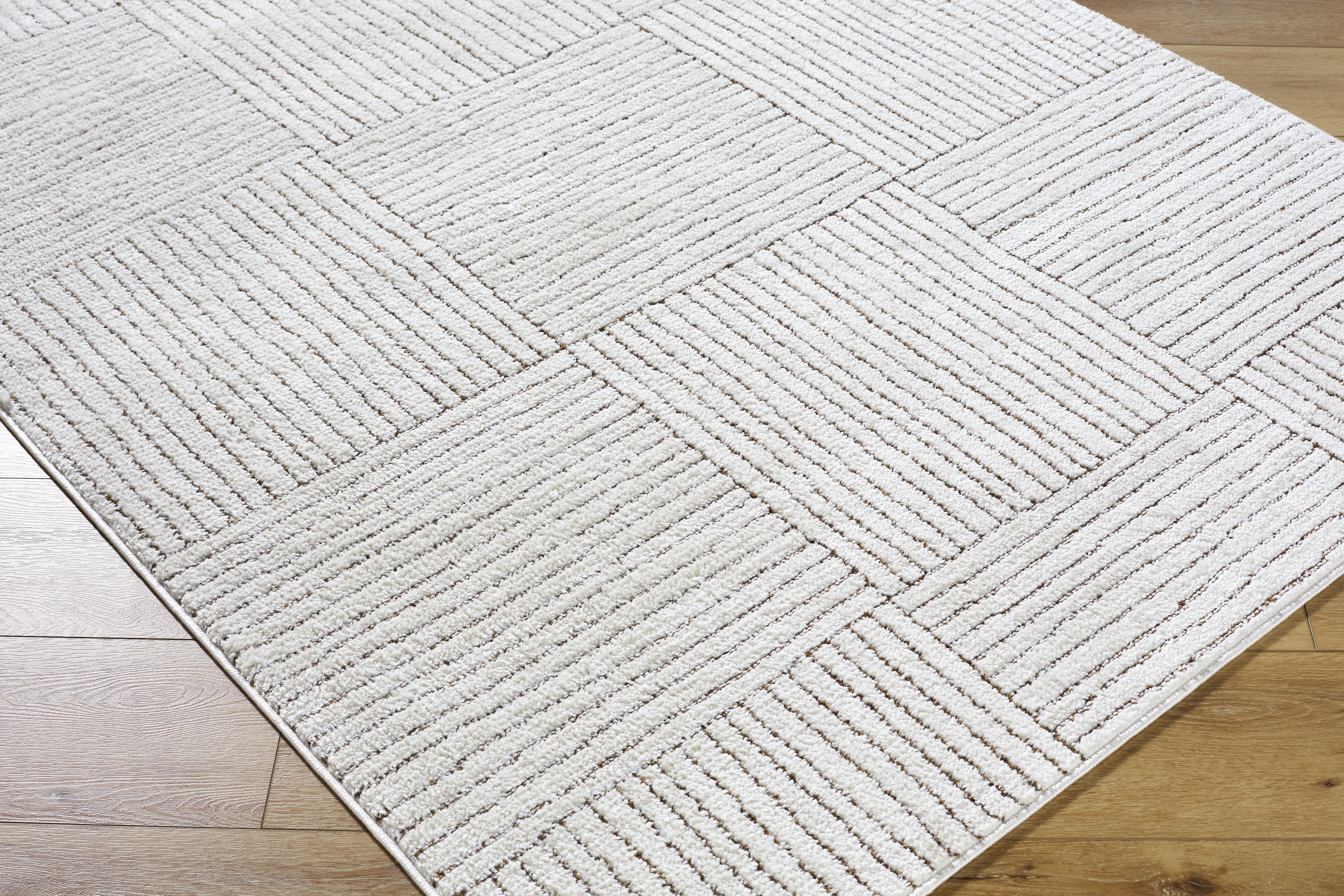 Architect White Indoor 2'7" x 7'3" Machine Woven Rug - Image 4