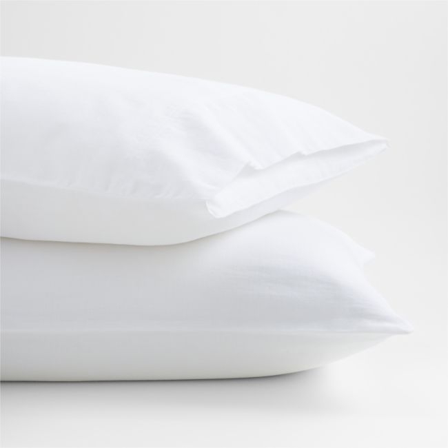 Aire Organic Cotton White King Pillowcases, Set of 2 - Image 0