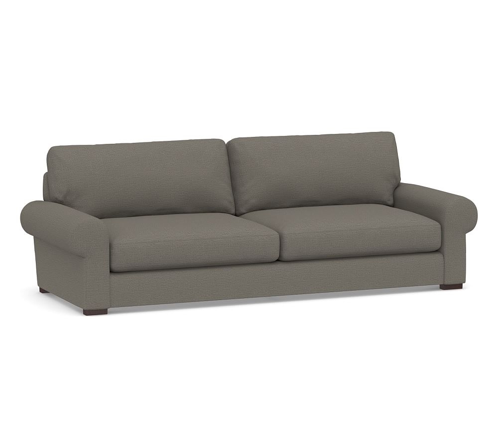 Turner Roll Arm Upholstered Grand Sofa 2x2, Down Blend Wrapped Cushions, Chunky Basketweave Metal - Image 0