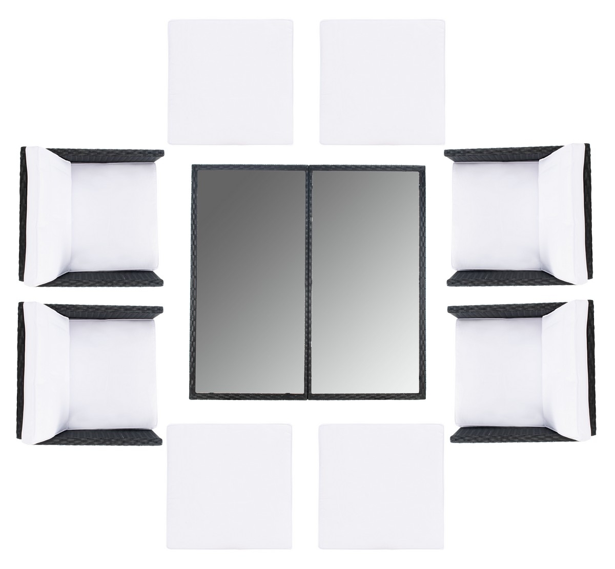 Enerson Outdoor Dining Set - Black/White - Safavieh - Image 4