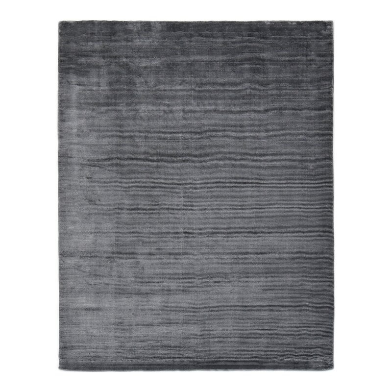 Solo Rugs Cordi Hand Knotted Dark Gray Area Rug - Image 0