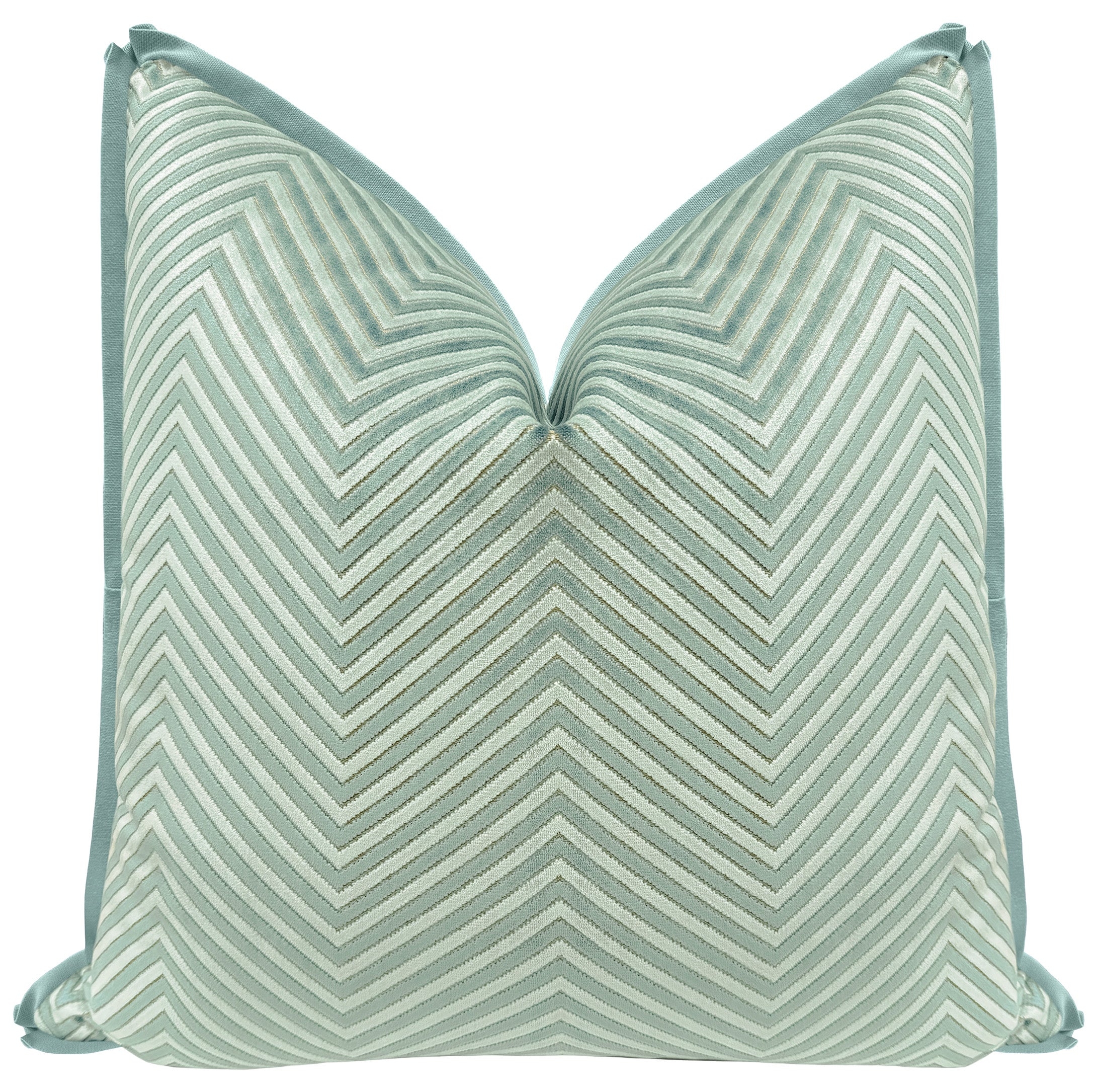 ZARA CUT VELVET // SPA BLUE | LDC - 20" X 20" / BUTTERFLY FLANGE / Mineral - Image 0