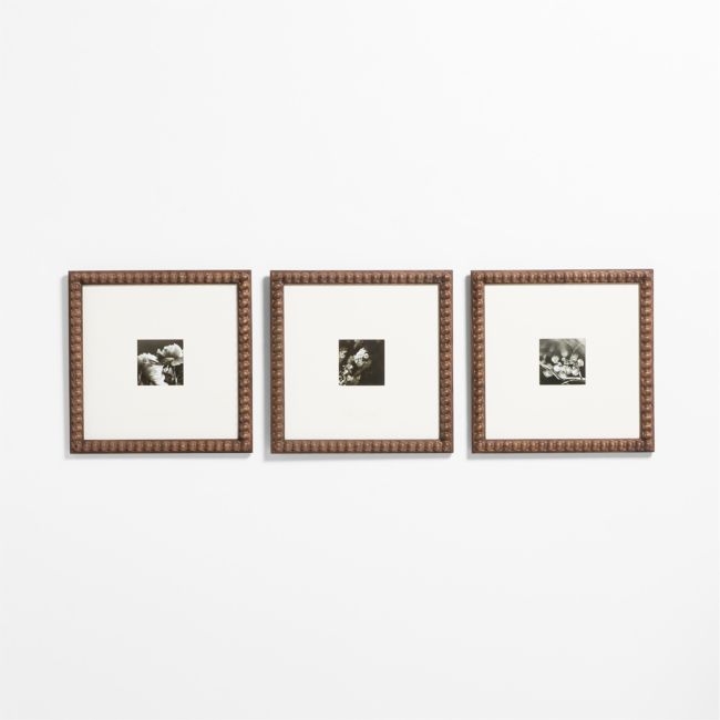 Elmhurst Beaded Walnut Gallery Wall Frames Set of 3 - Image 0