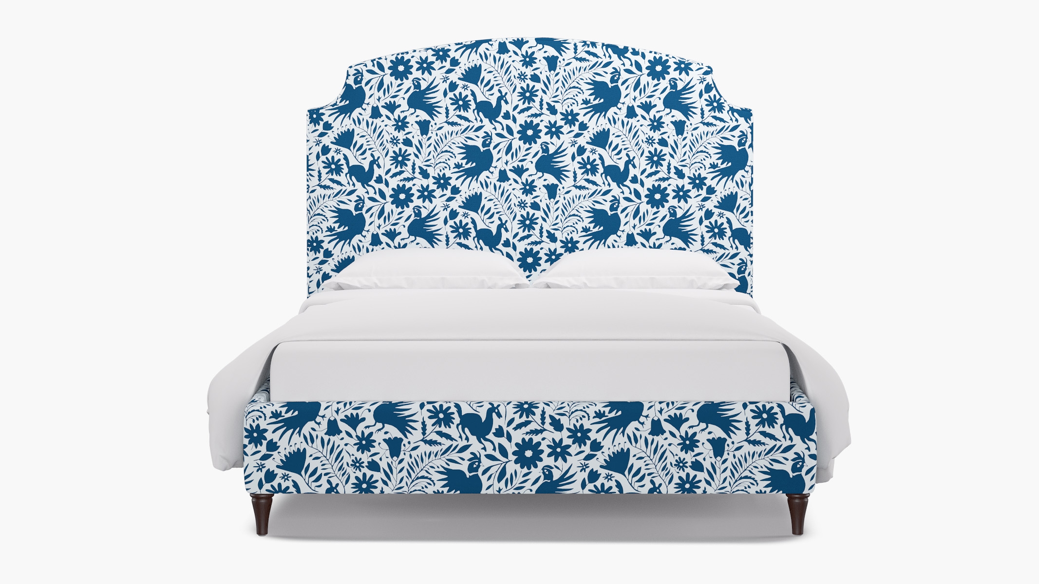 Cove Bed, Cerulean Frida, Espresso Decorative Tapered Leg, King - Image 0