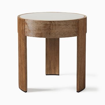 Portside Outdoor 20 in Round Side Table, Driftwood - Image 1