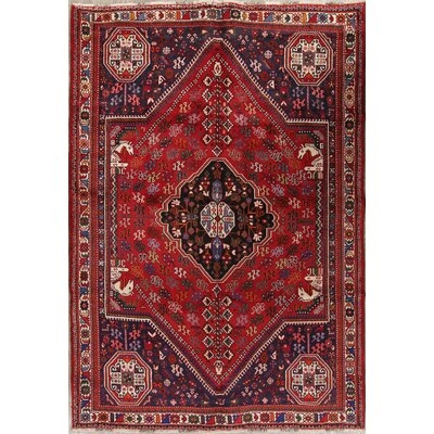 One-of-a-Kind Dilys Hand-Knotted Red 6'6" x 9'4" Wool Area Rug - Image 0