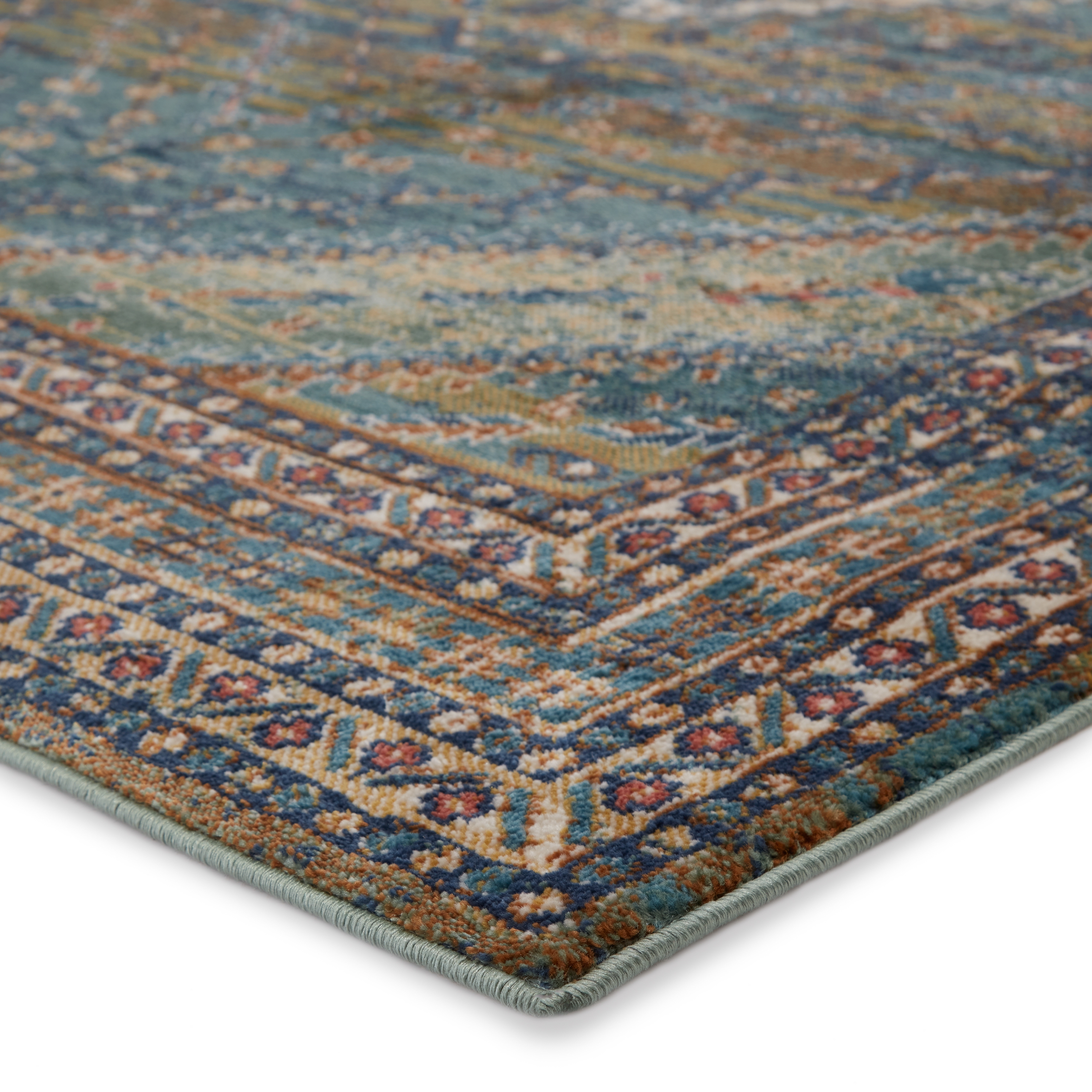 Vibe By Selah Medallion Blue/ Green Area Rug (5'X7'6") - Image 1