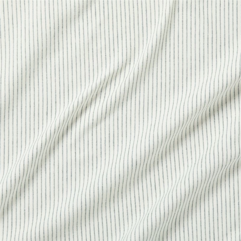 Cozysoft Organic Flannel Spruce Green Stripe Queen Bed Sheet Set - Image 2