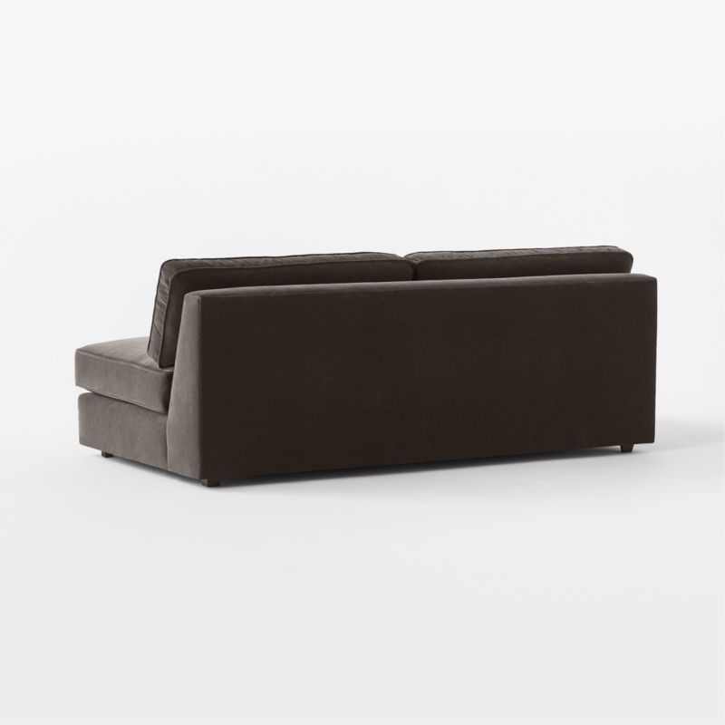 Malea Charcoal Grey Performance Fabric Armless Loveseat - Image 4