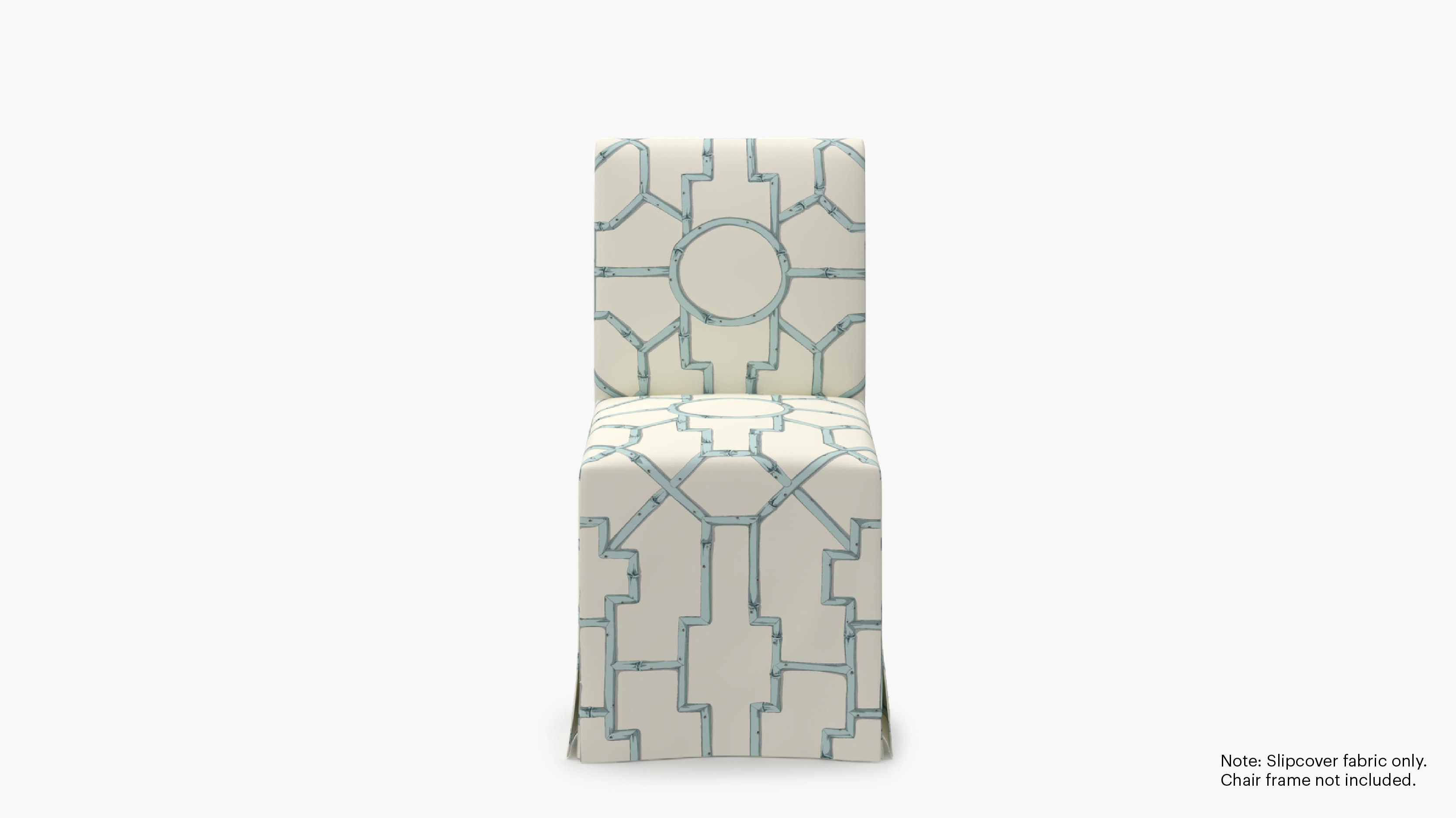 Slipcovered Signature Dining Chair - Cover Only, Blue Baldwin Bamboo - Image 0