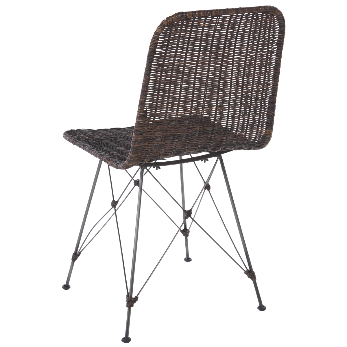 Minerva Weaved Dining Chair - Dark Brown / Black - Image 8
