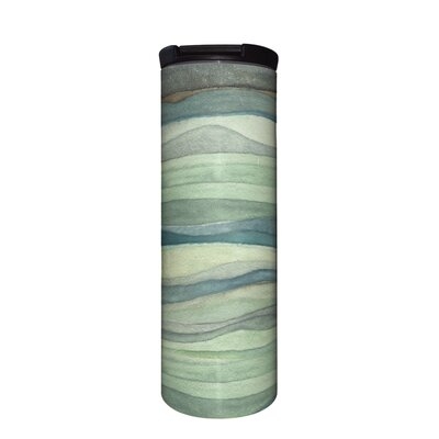 Watercolor Waves 17 Oz Tumbler With Lid, Stainless Steel, Vacuum Insulated With Flip Close Lid, Leak Proof - Image 0