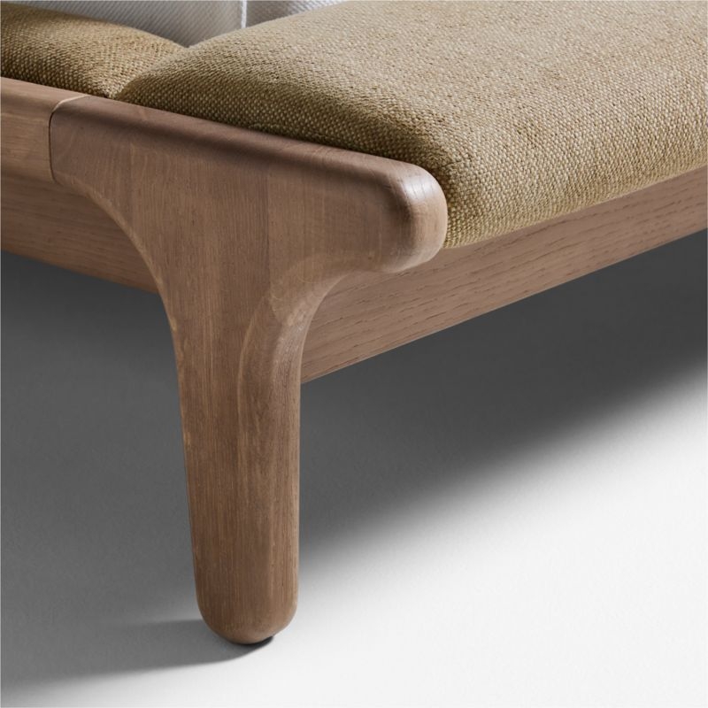Alrik Brown Oak Wood Upholstered Queen Bed - Image 3