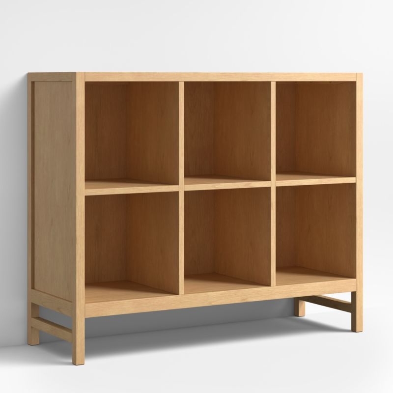 Beau Natural Oak Wood 6-Cube Kids Bookcase - Image 1