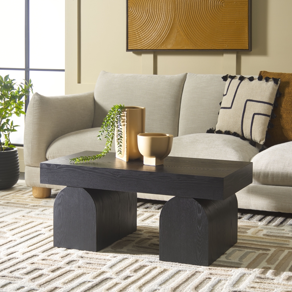 Okashu Coffee Table - Black - Safavieh - Image 1