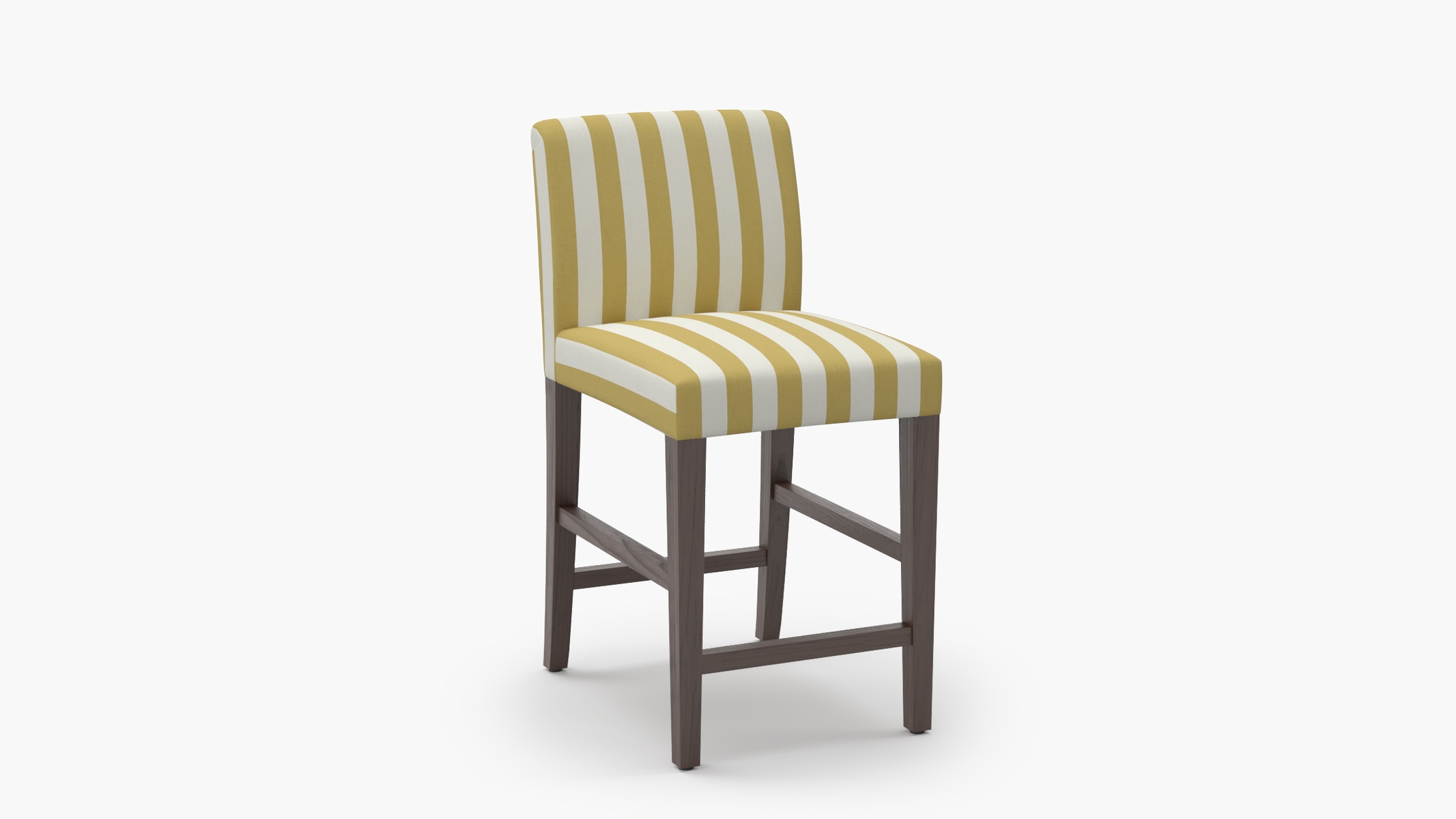 Signature Dining Counter Stool, Citrine Cabana Stripe, Espresso Square Tapered Leg - Image 1