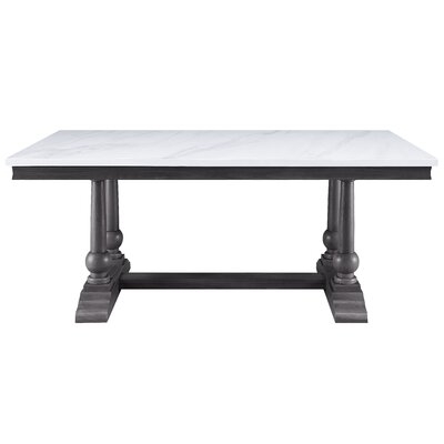Pease Dining Table , Marble Top & Gray Oak Finish 73265 - Image 0
