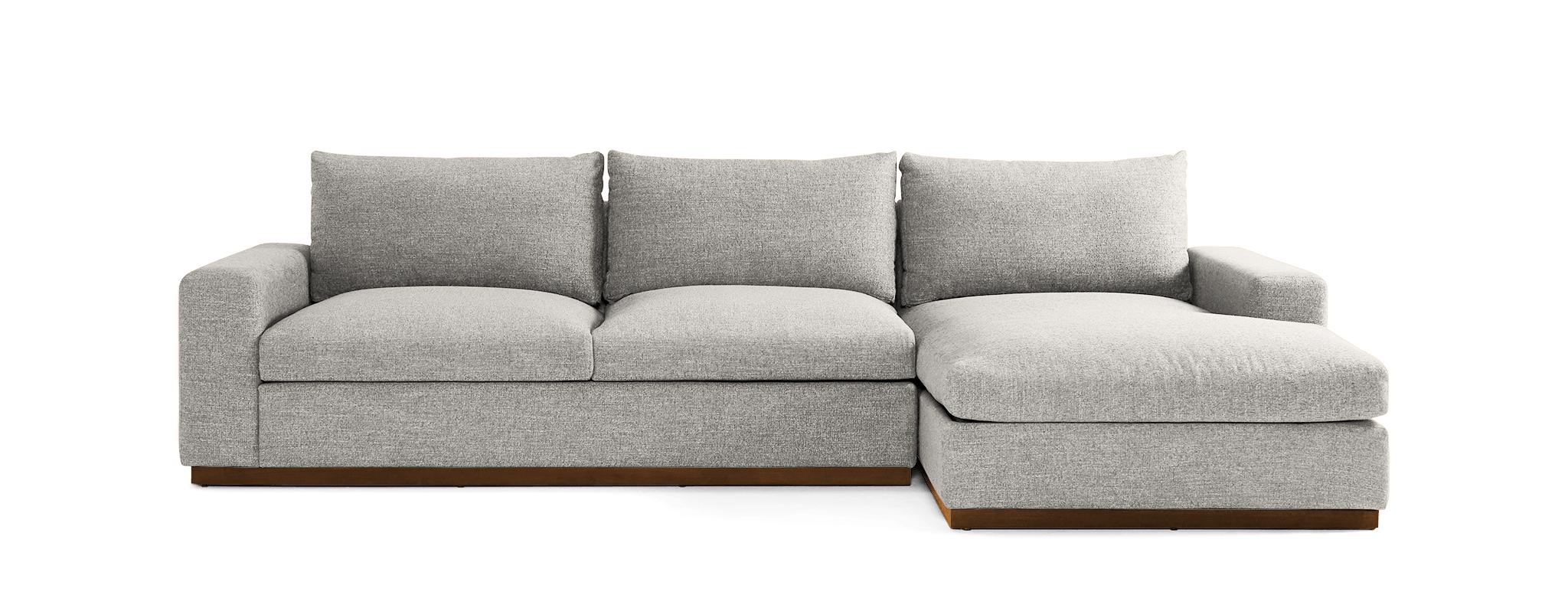 White Holt Mid Century Modern Sectional with Storage - Tussah Snow - Mocha - Left - Image 0