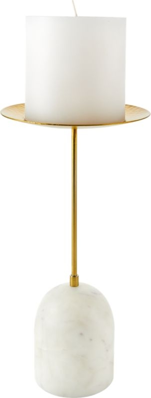 Numa Marble & Brass Candle Stands, Set of 2 - Image 4