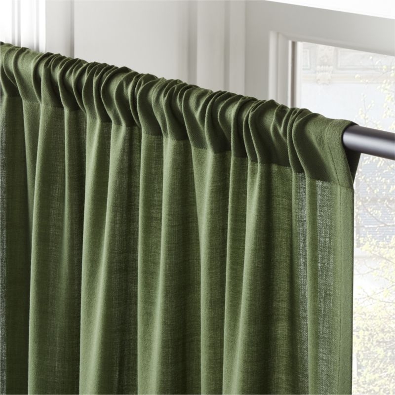 Deep Green Lightweight Wool Window Curtain Panel 48"x120" - Image 2