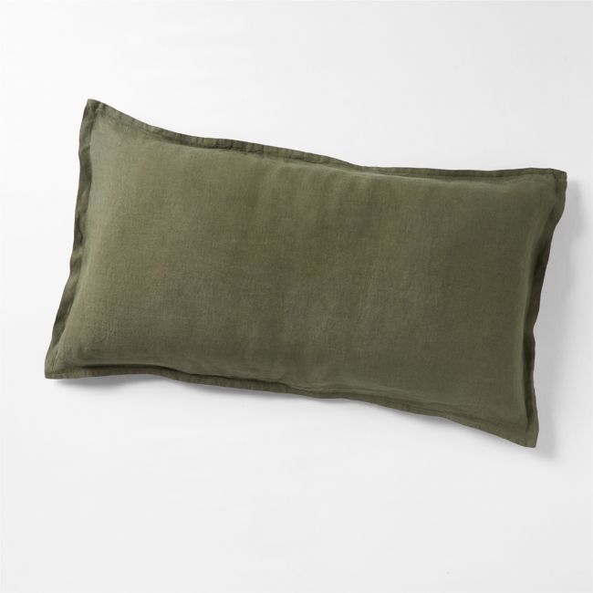 Aire Natural EUROPEAN FLAX ™-Certified Linen Burnt Green King Bed Pillow Sham - Image 0