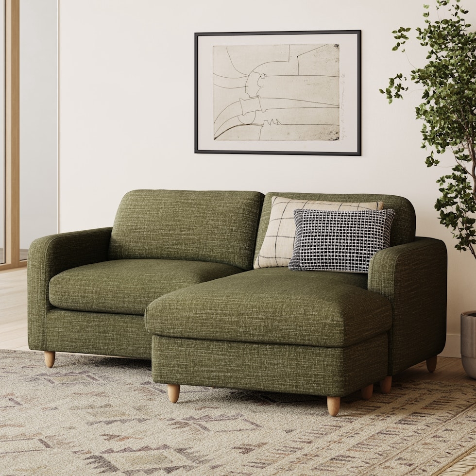 Vati 80" Right Storage Sectional -  Natural Oak and Napa Moss - Image 2