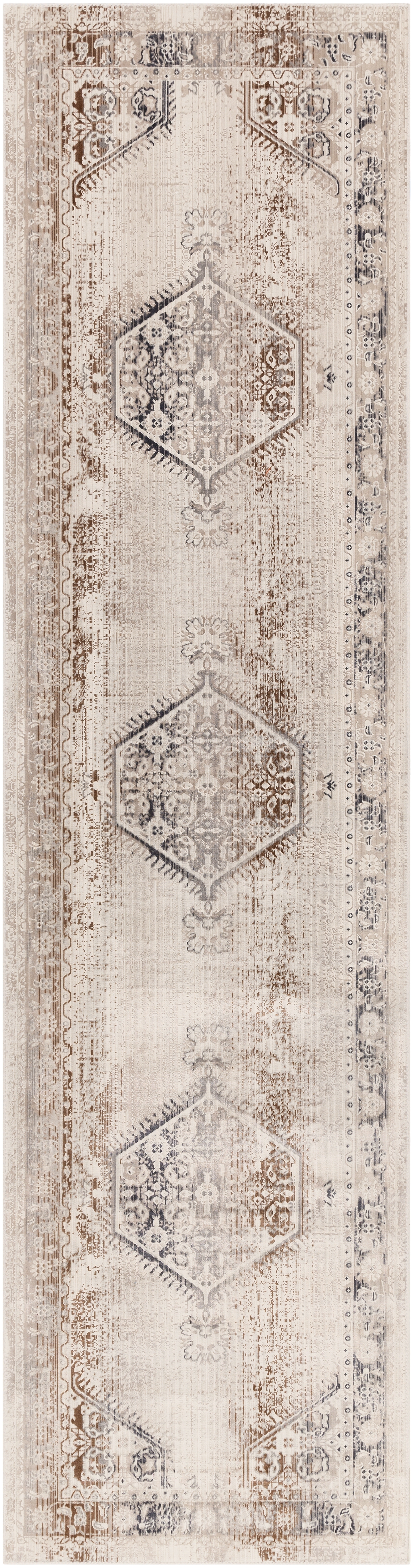 Dublin Beige Indoor 2'9" x 10'2" Machine Woven Rug - Image 0