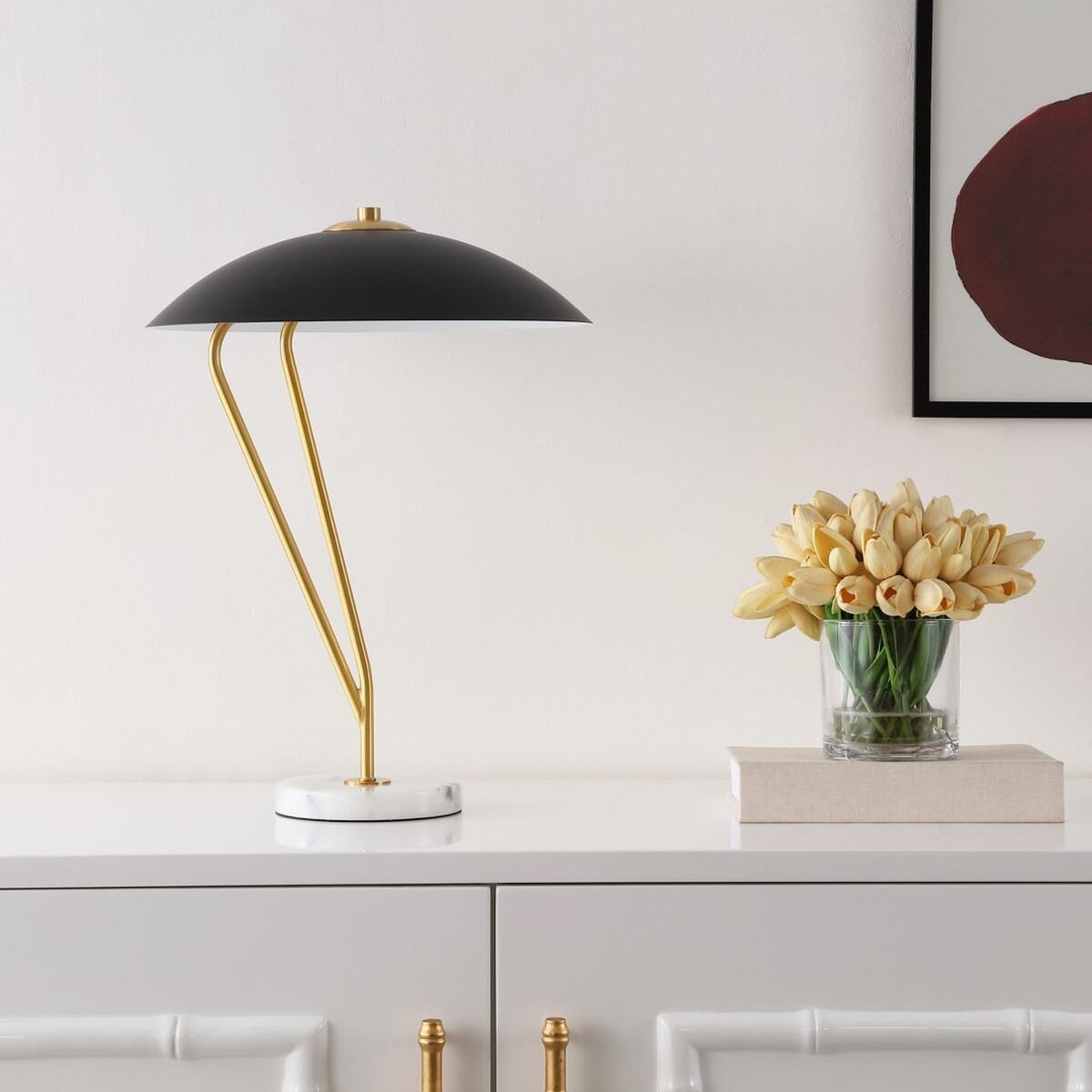 Suarez 20.25 Inch Table Lamp - Black/Brass - Image 1