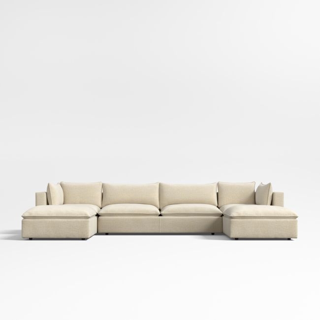 Lotus Deep Modular 5-Piece Sectional Sofa with Ottomans - Image 0