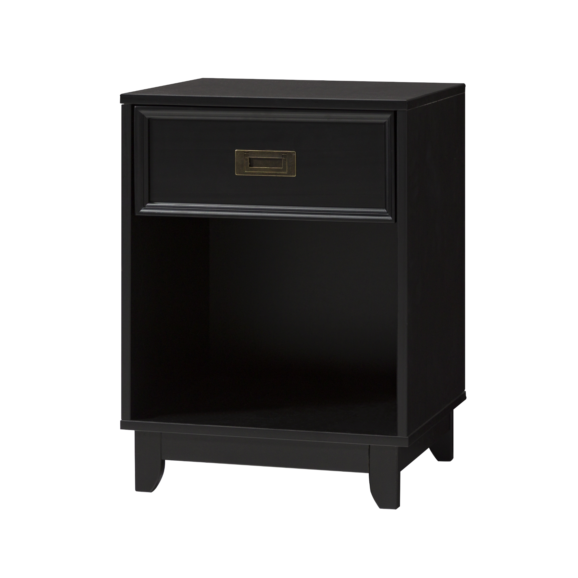 18" Solid Wood 1-Drawer Framed Nightstand - Black - Image 5