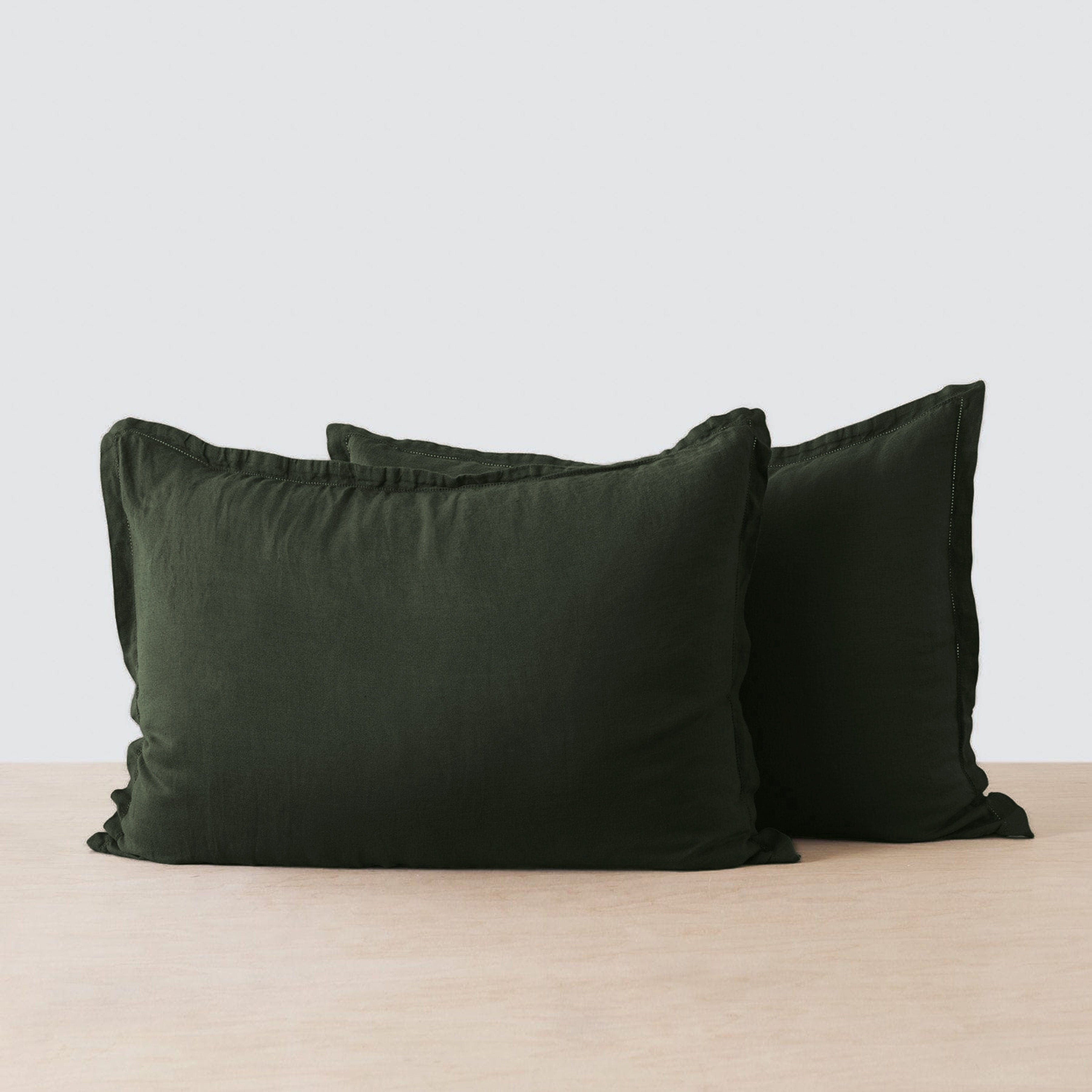 The Citizenry Stonewashed Linen Shams | King Set | Black - Image 0