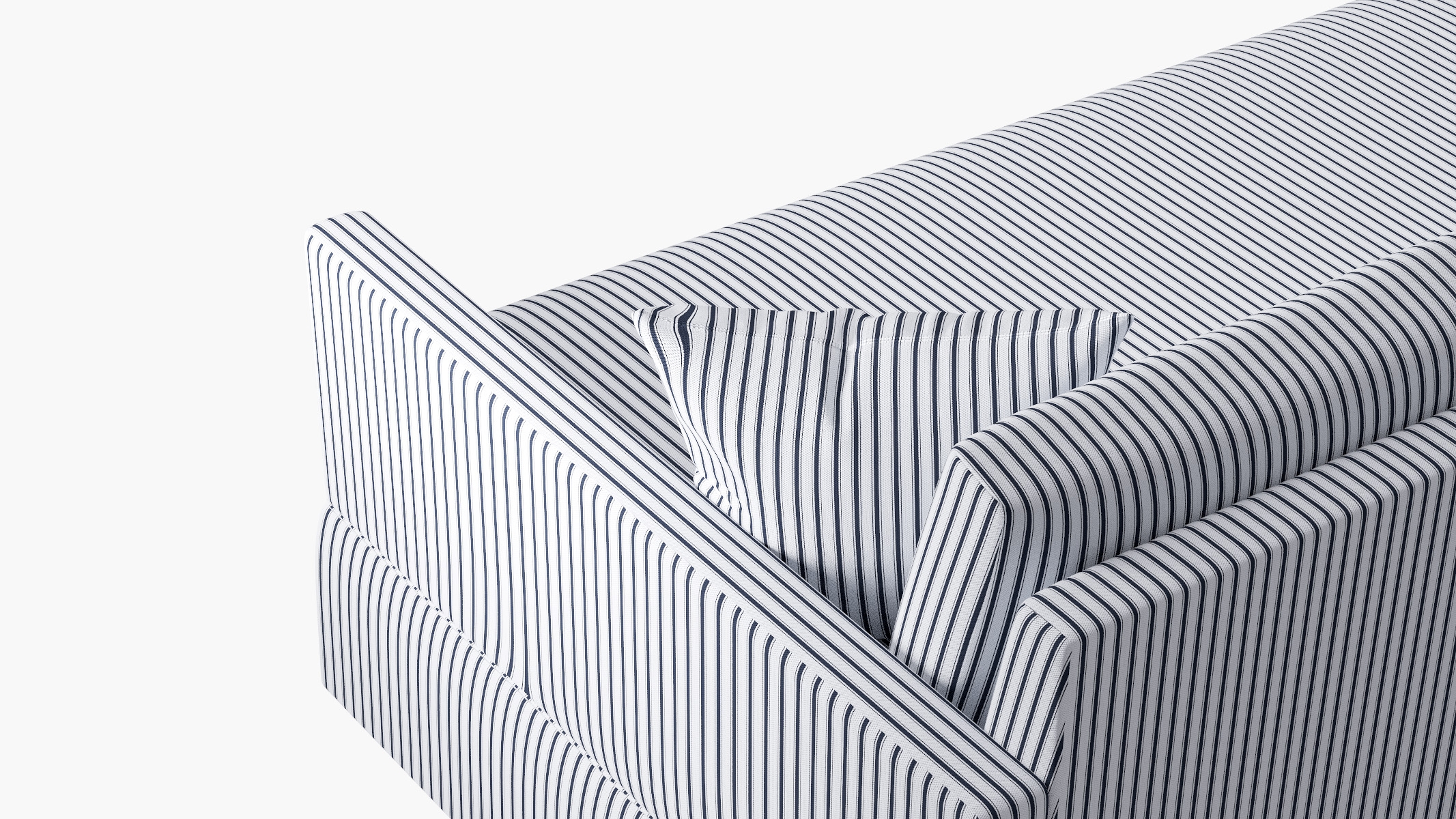 Skirted Track Arm Sofa, Navy Classic Ticking Stripe, Extra Deep (43") - Image 4