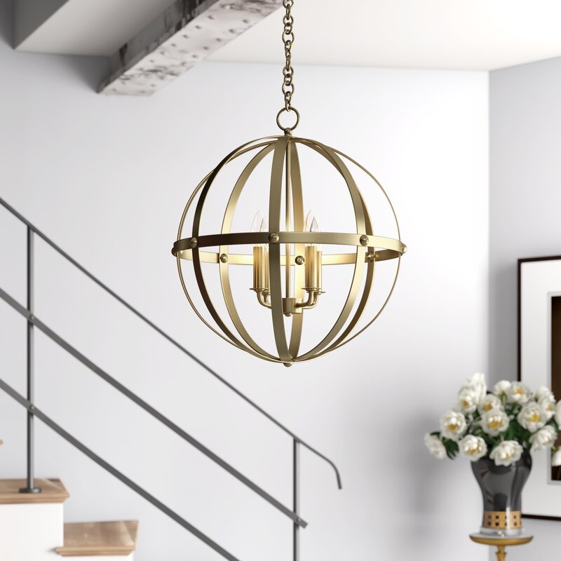 Noir 4 - Light Lantern Globe Chandelier - Image 0