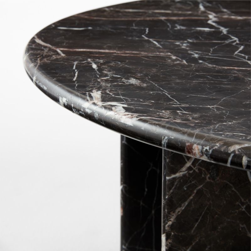 Pasar 42" Round Black Marble Coffee Table - Image 3
