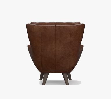 Wells Leather Armchair, Polyester Wrapped Cushions, Statesville Caramel - Image 6