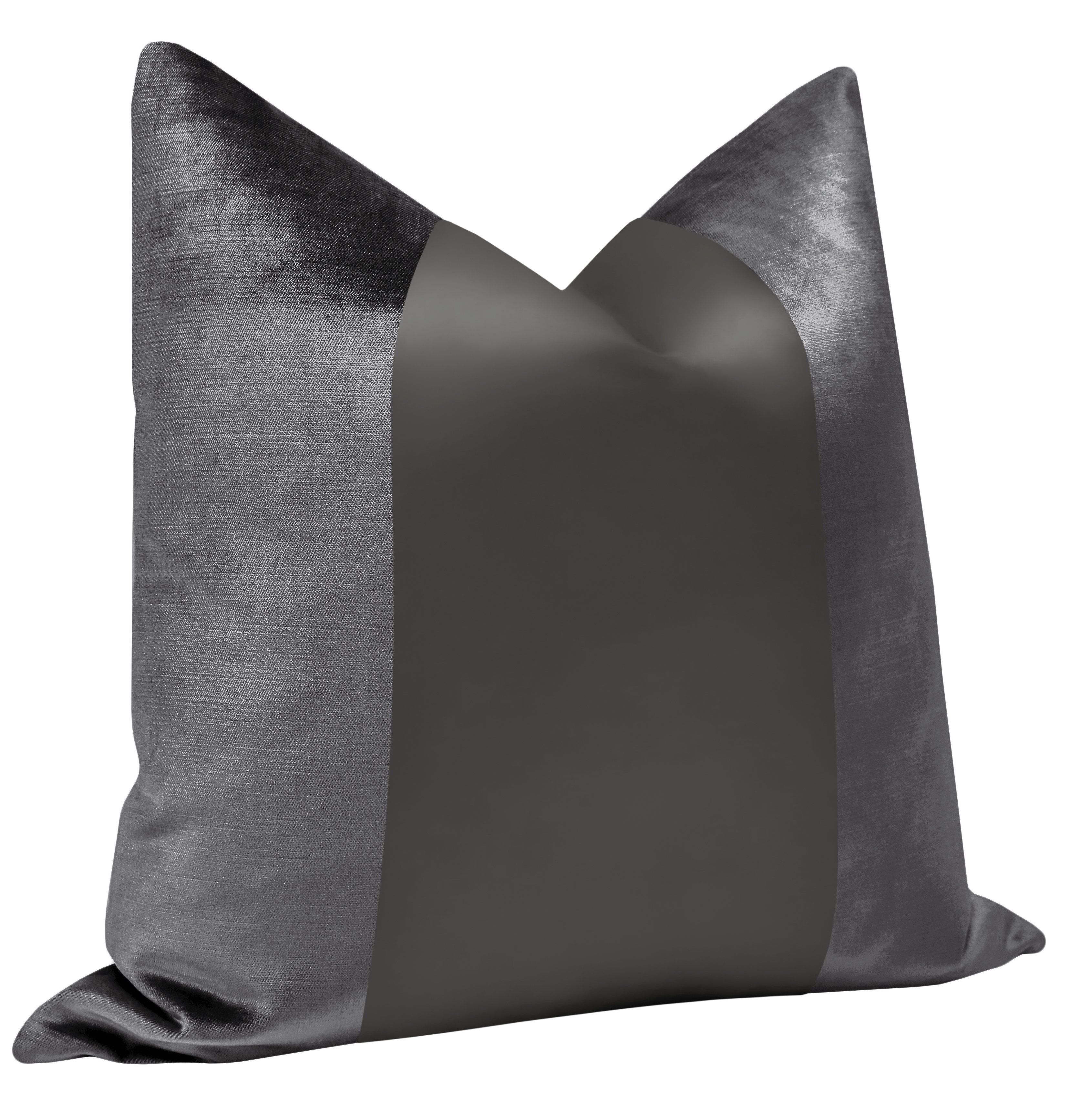 PANEL MONOCHROMATIC :: FAUX SILK VELVET // GRAPHITE - XL LUMBAR 14" X 48" - Image 1