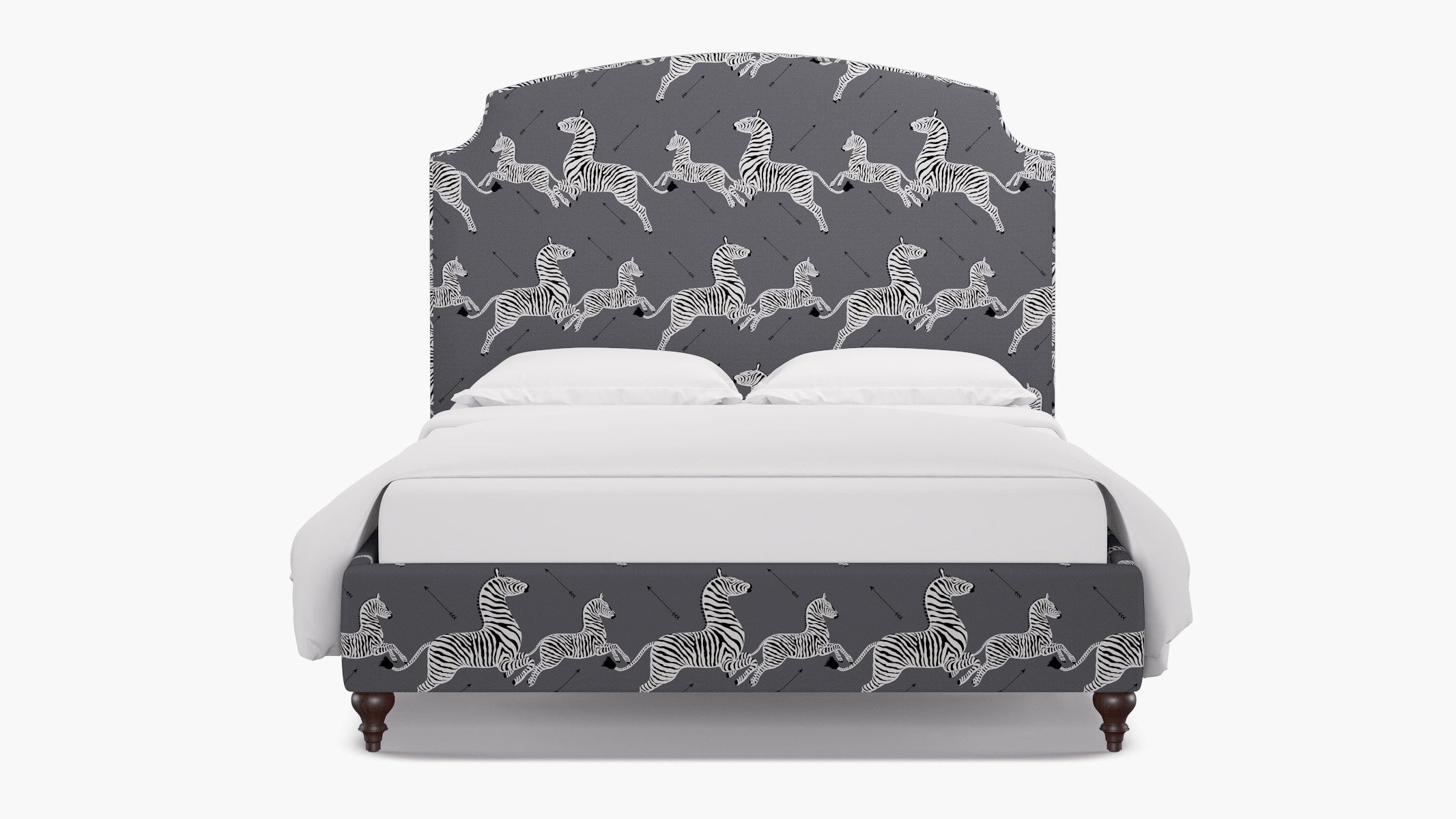 Cove Bed, Slate Zebra, Espresso Traditional Turned Leg, Queen - Image 0