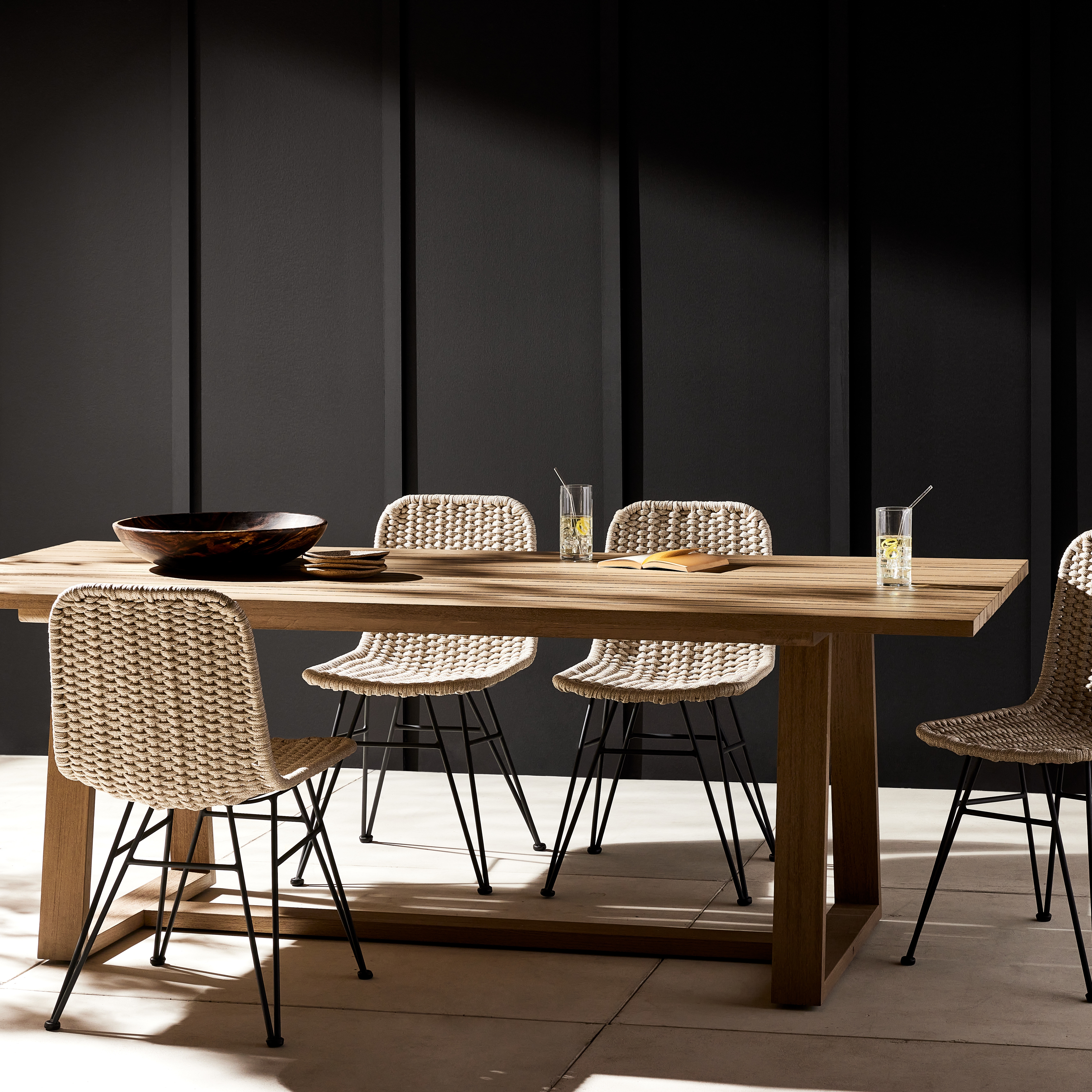 Atherton Outdoor Dining Table-Brown - Image 10