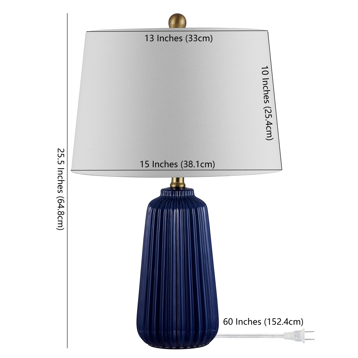 Sawyer 24" Table Lamp - Navy Blue - Image 1