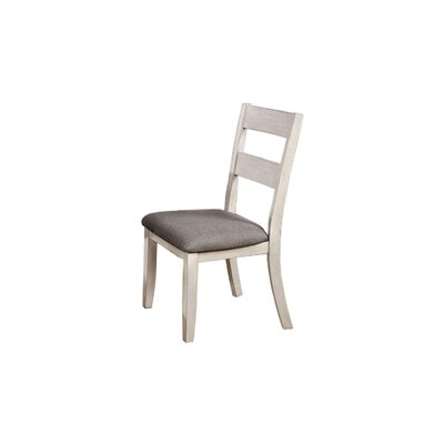 Monie Upholstered Ladder Back Side Chair in White - Image 0