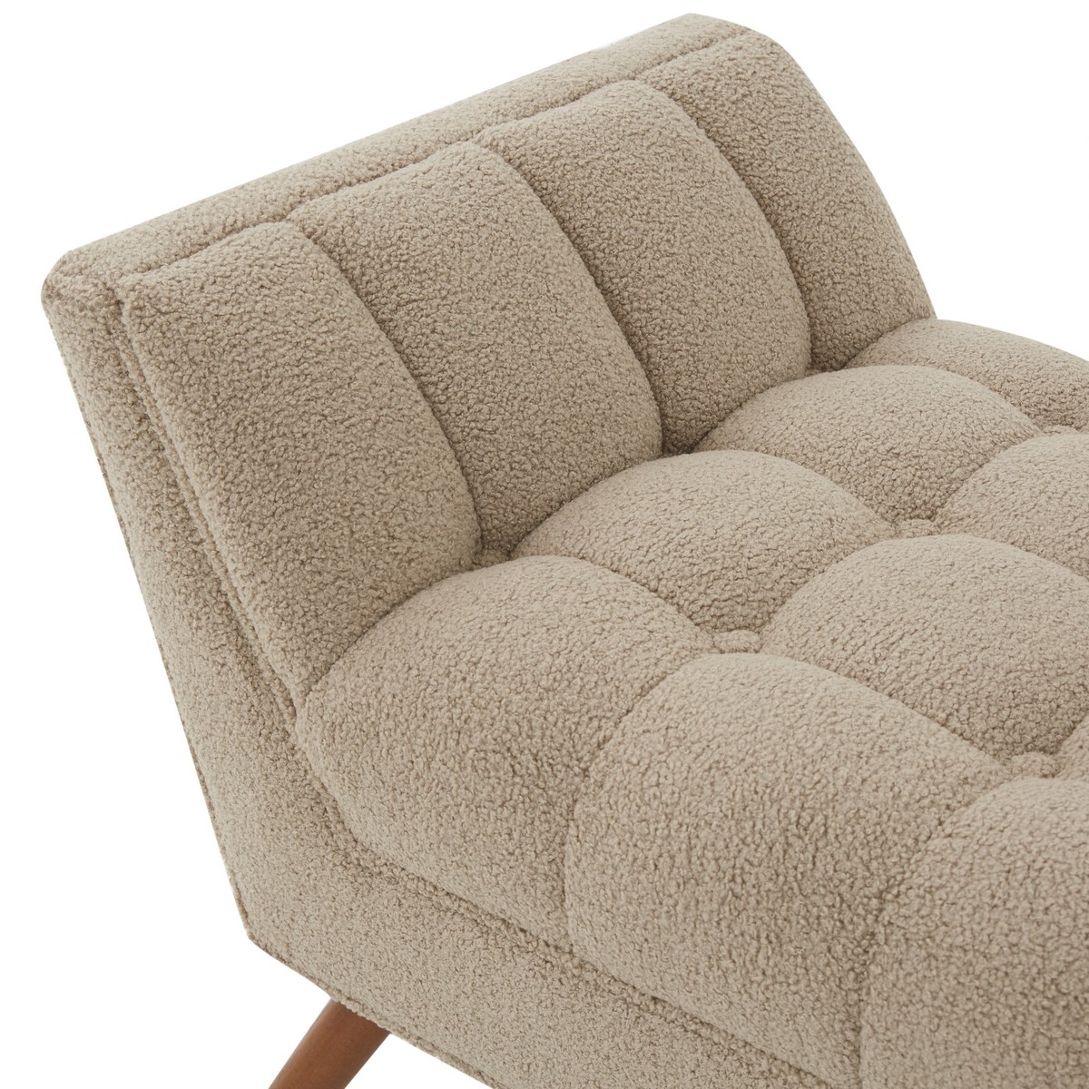 Damian Tufted Bench - Brown / Dark Brown - Image 2
