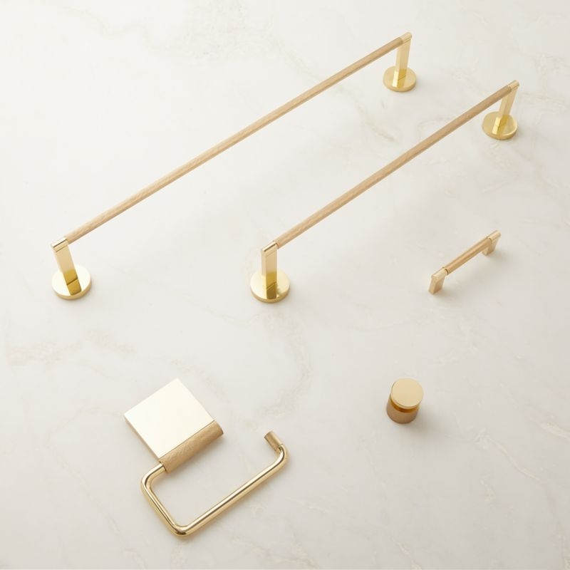 Nicolo Knurled Polished Unlacquered Brass Wall-Mounted Toilet Paper Holder - Image 3