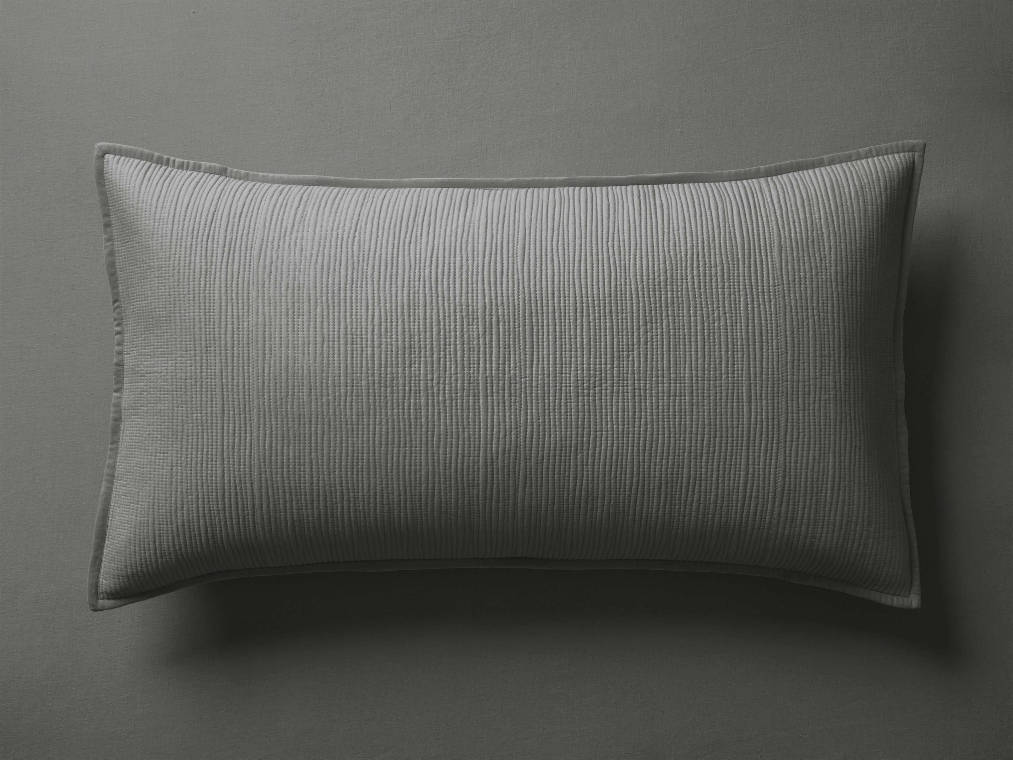 Mira Voile Sham in Cotton Standard Gray  Charcoal  - Image 0