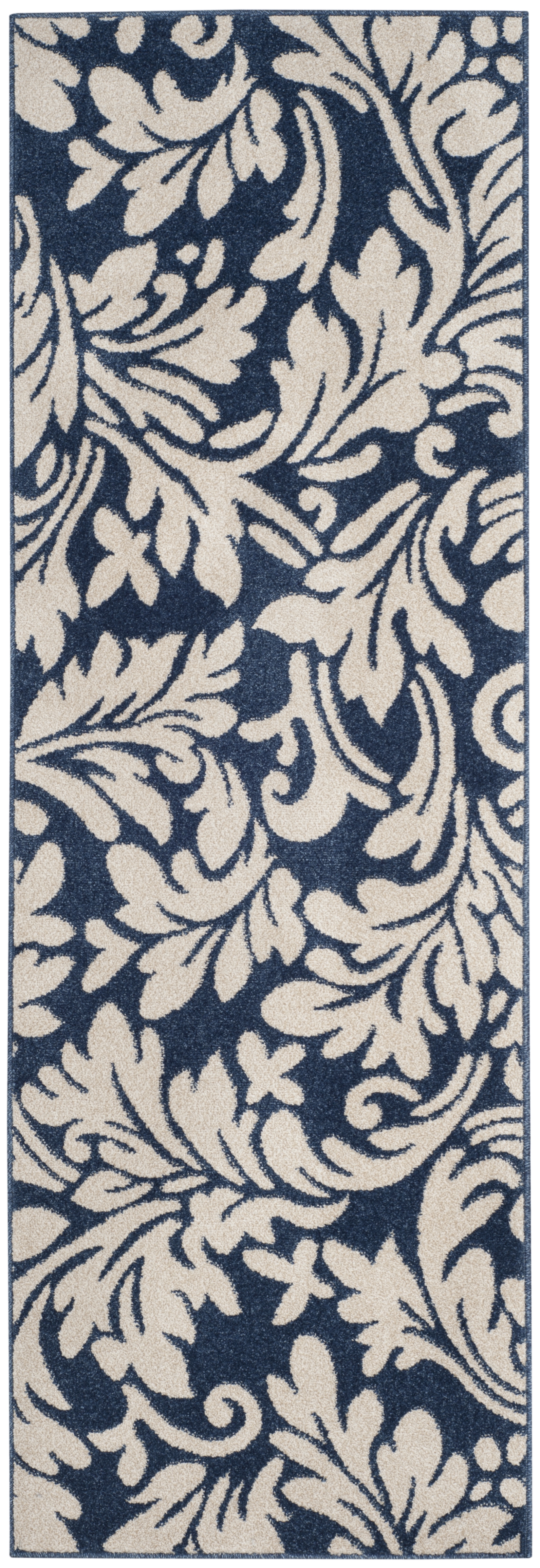 Arlo Home Indoor/Outdoor Woven Area Rug, AMT425P, Navy/Ivory,  2' 3" X 7' - Image 0