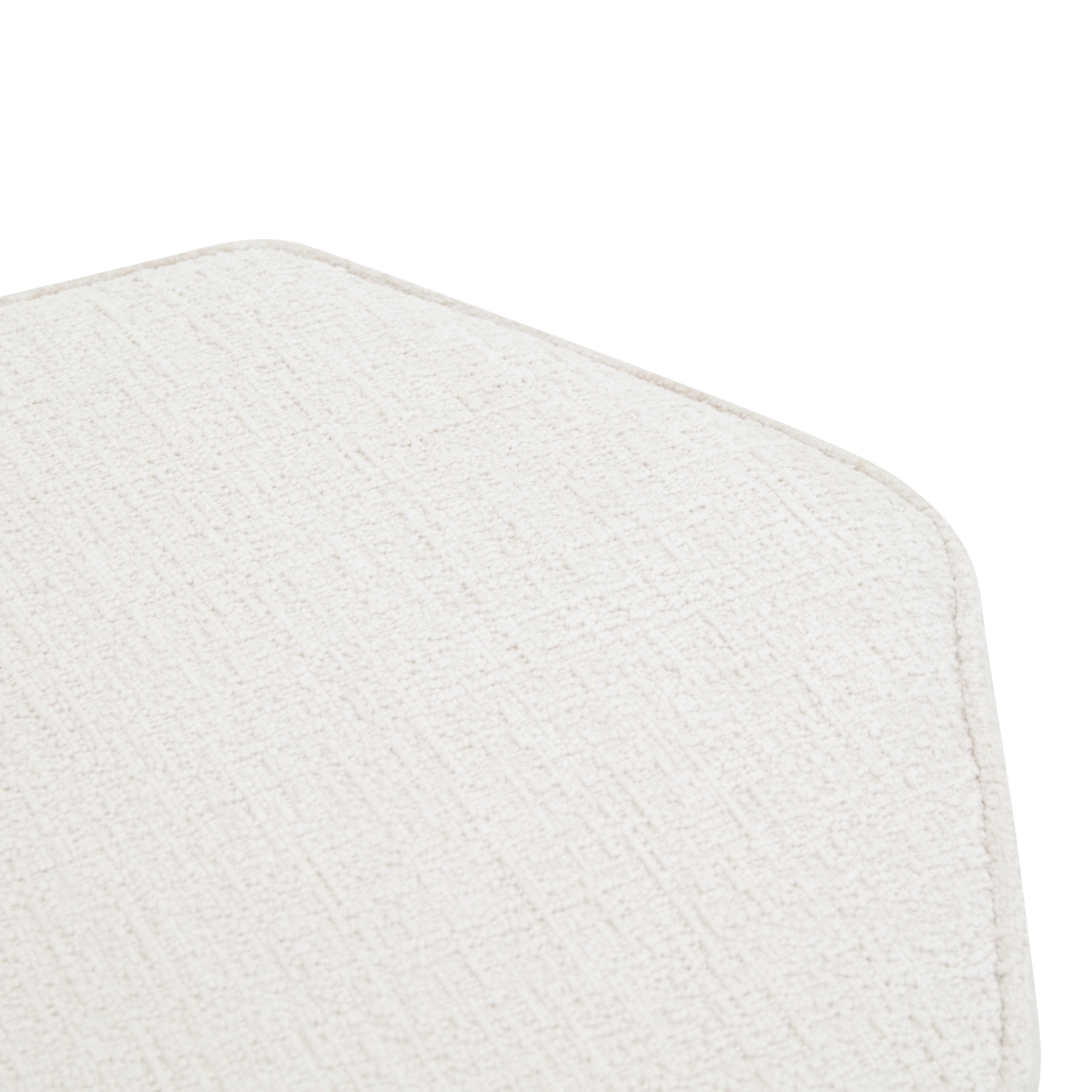 Rosaria Chenille Hexagon Ottoman - Beige - Image 2