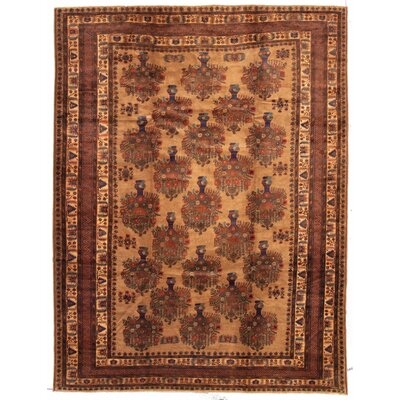 One-of-a-Kind Warrenton Hand-Knotted 1990s Baluch Brown/Gold 9'1" x 11'10" Wool Area Rug - Image 0