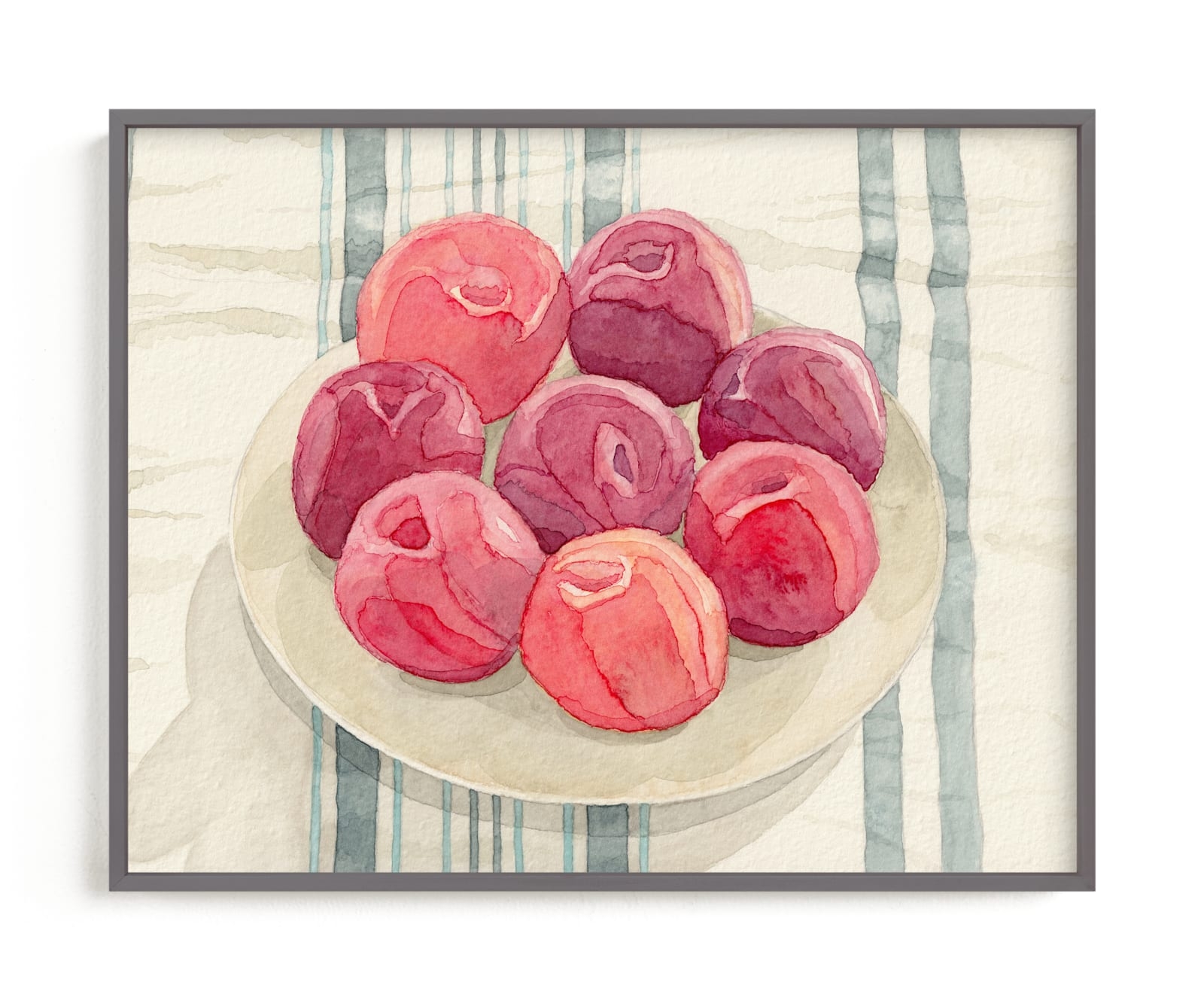 Red Plums On Linen Tablecloth Limited Edition Fine Art Print 2 - Image 0