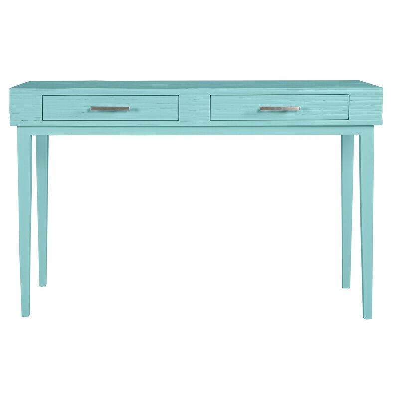 David Francis Furniture Athens Solid Wood Desk Color: Truquoise - Image 0
