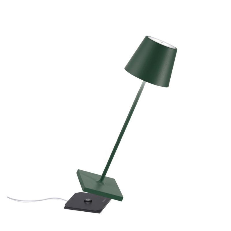 Poldina Pro Dark Green Metal Table Lamp by Zafferano America 15" - Image 1